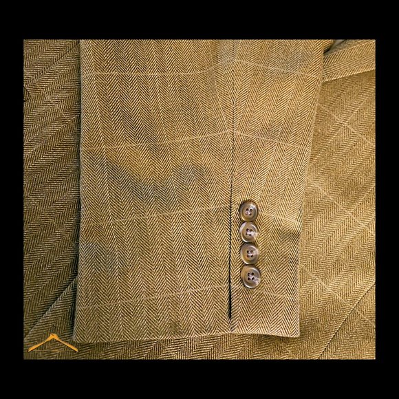 Lauren by Ralph Lauren Sport Coat - 48R, 100% Wool, Gold Windowpane, EUC - Picture 5 of 14